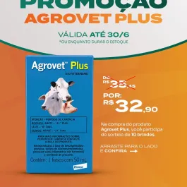 🚨 PROMOÇÃO ESPECIAL AGROVET PLUS 🚨  Agora é a hora de aproveitar! 🔥  O Agrovet Plus está com preço promocional de R$ 32,90 e ainda participa de uma campanha com 10 brindes especiais para os clientes. 🎁🐄🐖  🏆 Os 3 clientes que mais comprarem até o dia 30/06 garantem brindes exclusivos:  🥇 1º lugar → 4 brindes 🥈 2º lugar → 3 brindes 🥉 3º lugar → 2 brindes  E se ainda houver estoque, os brindes restantes serão sorteados entre os participantes da campanha. 👏  ⚠ Promoção válida até 30/06 ou enquanto durar o estoque.  👉 Fale com a equipe da CooperOeste e aproveite essa oportunidade.  #CooperOeste #AgrovetPlus #PromoçãoAgro #Agro #ProdutorRural #SaúdeAnimal #MedicamentoVeterinário #Bovinos #Suínos #SomosCoop