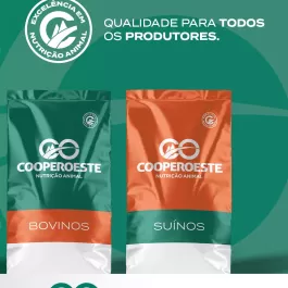 Na produção animal, cada detalhe faz diferença.  Com os produtos CooperOeste, aves e suínos alcançam ganho de peso eficiente, crescimento equilibrado e desempenho no tempo certo.  Nutrição pensada para quem busca produtividade com segurança, controle e resultado comprovado no campo.